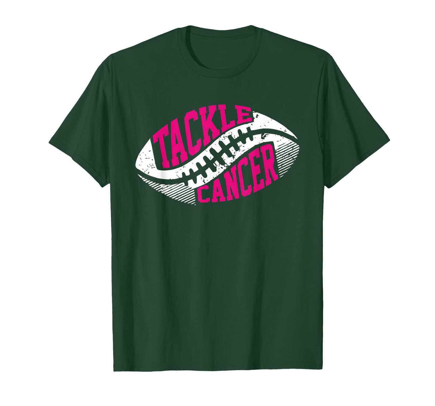 Tackle Football Ball Pink Ribbon Breast Cancer Awareness T-Shirt
