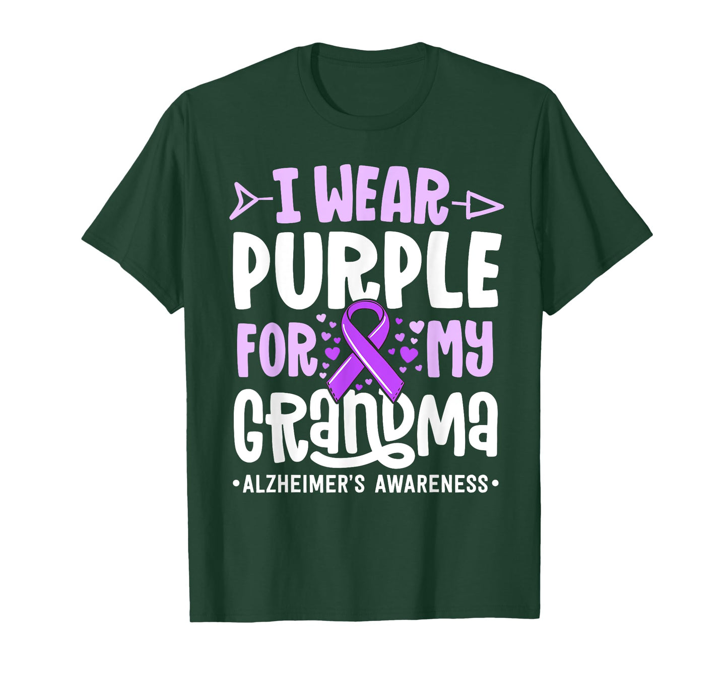 I Wear Purple For My Grandma Alzheimers Family Awareness T-Shirt