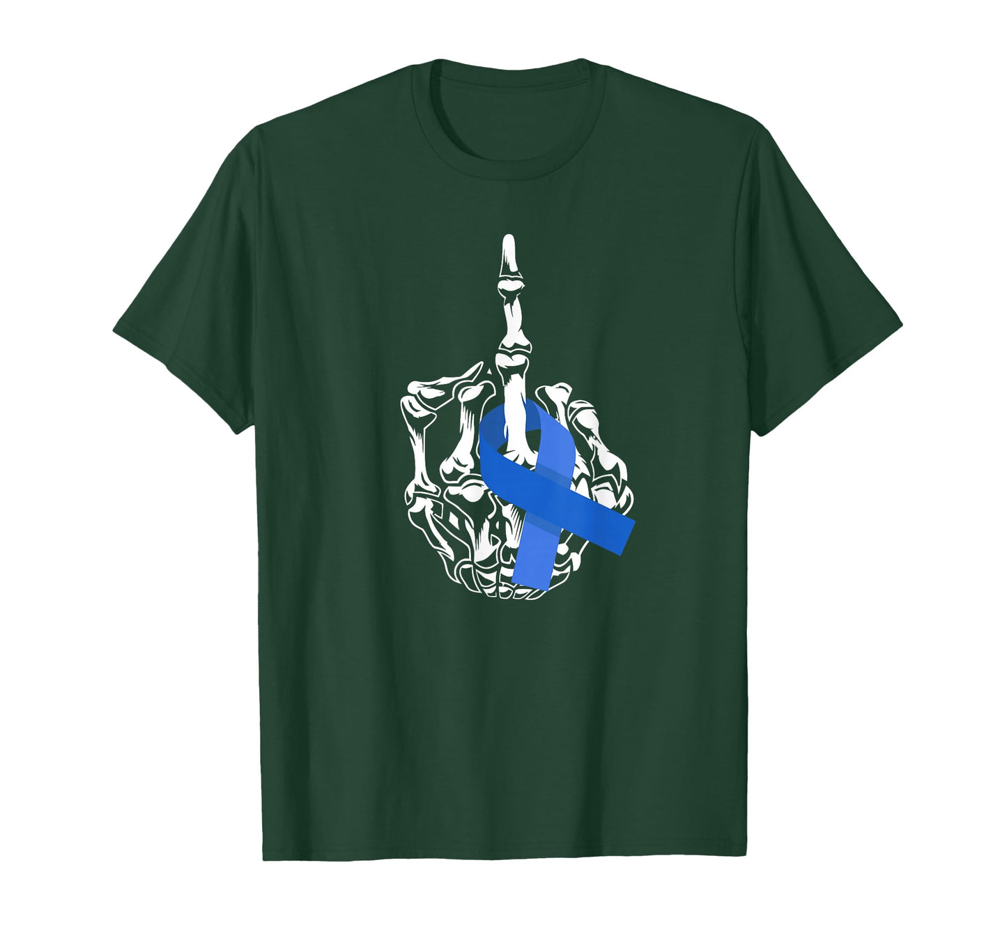 Fuck Colon Cancer Middle Finger Ribbon Colon Cancer T-Shirt