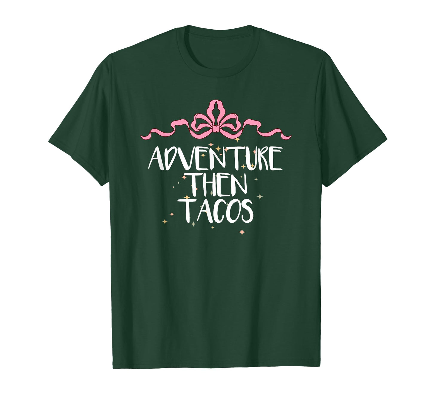 Cute Funny Adventure Then Tacos Saying Coquette Art Bow T-Shirt