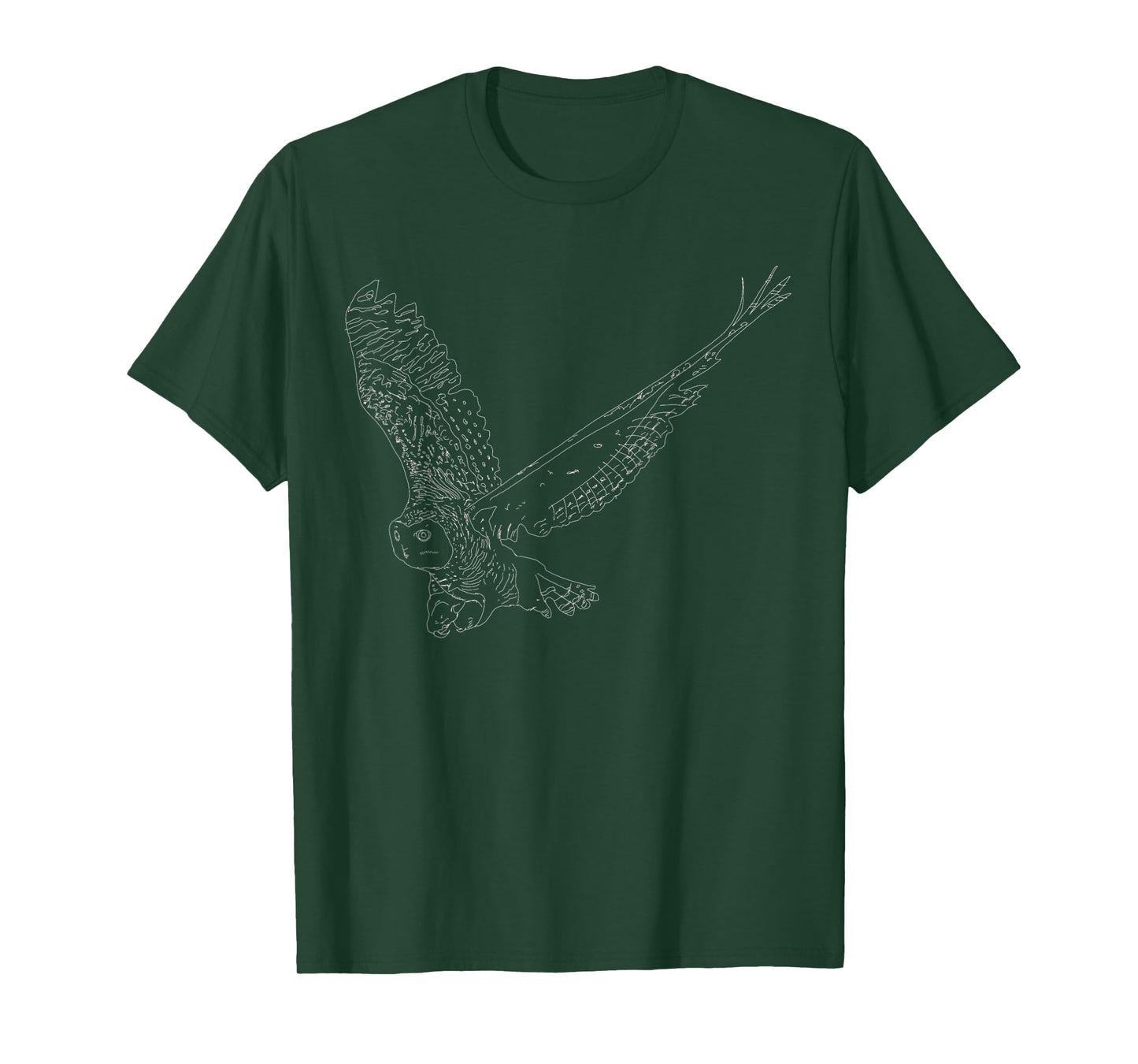 Snowy Owl Line Drawing Illustration Aesthetic Arctic Bird T-Shirt
