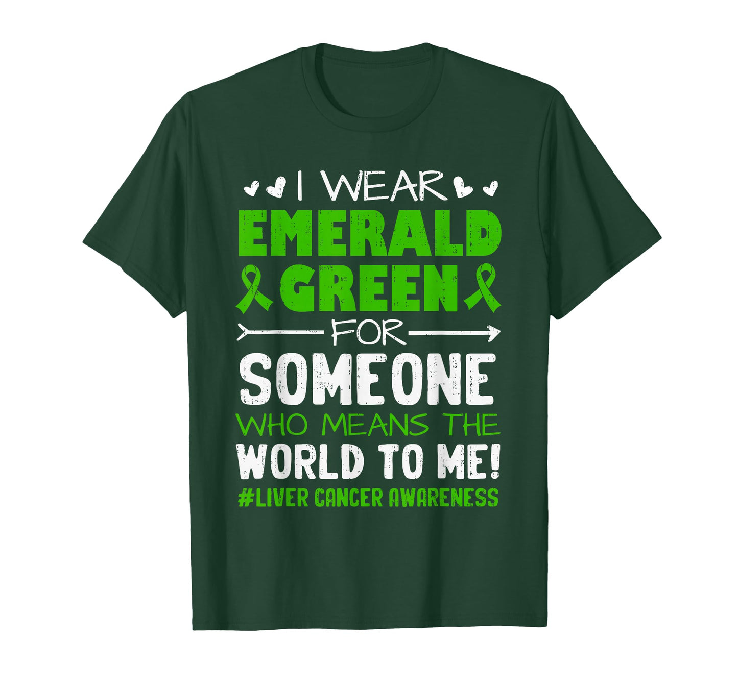 Support Liver Cancer Awareness Ribbon Green Men Women Kids T-Shirt