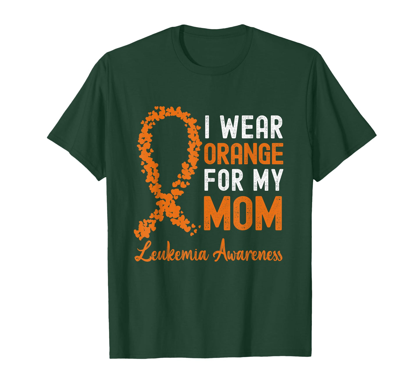 I Wear Orange For My Mom Leukemia Awareness Orange Ribbon T-Shirt