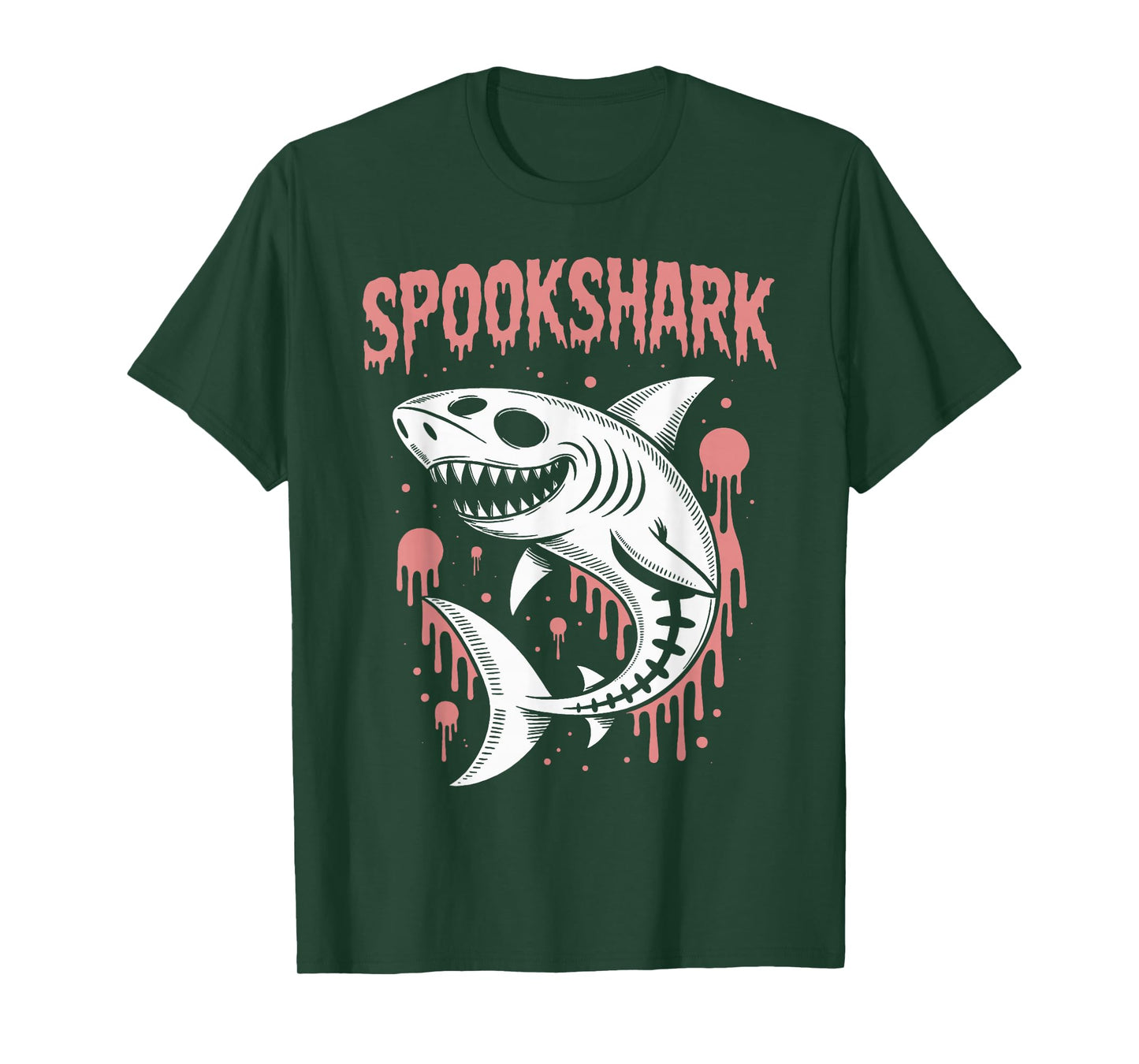 Spooky Shark Skeleton Halloween T-Shirt