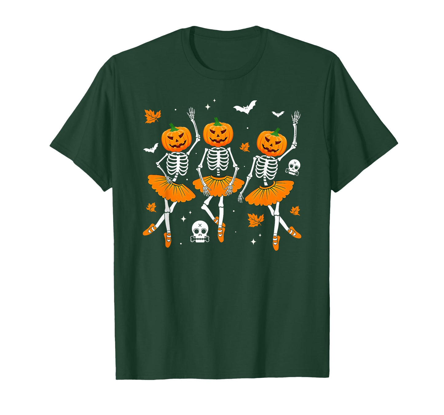 Ballet Dancing Skeleton Pumpkin Funny Dancer Halloween T-Shirt