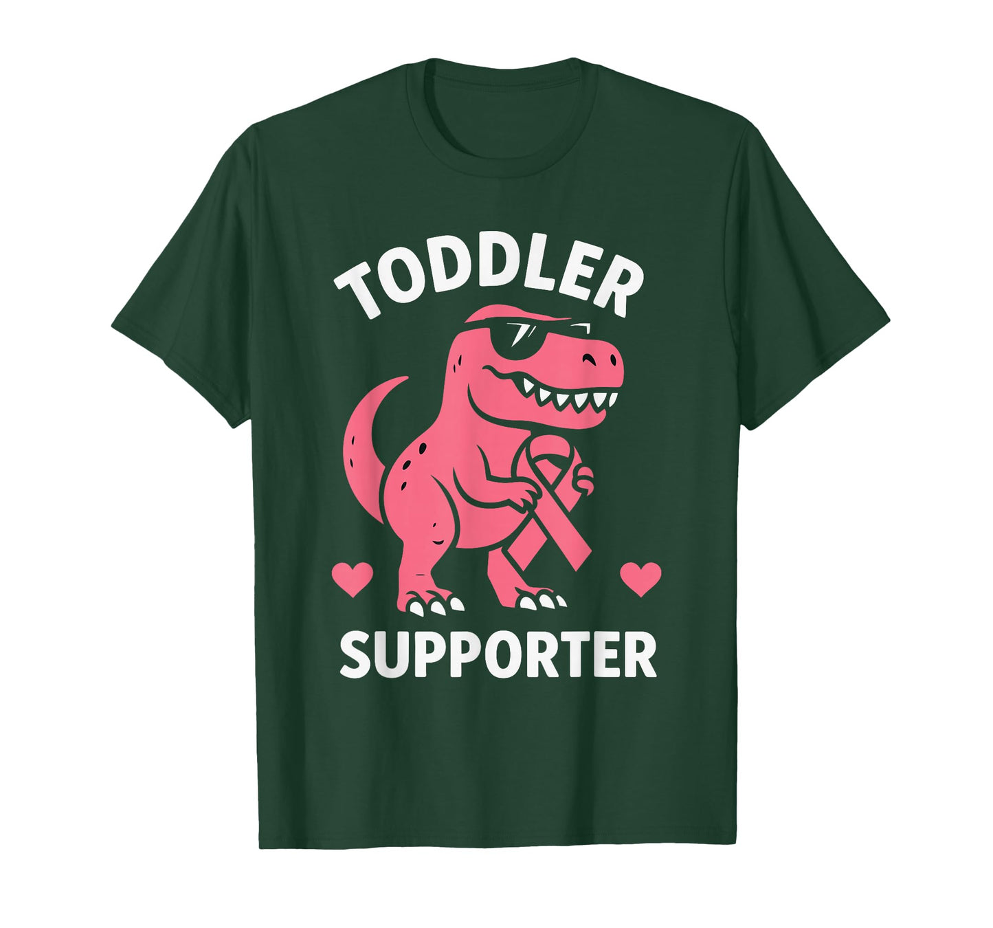 Toddler Supporter Breast Cancer Awareness Boys T-Rex T-Shirt