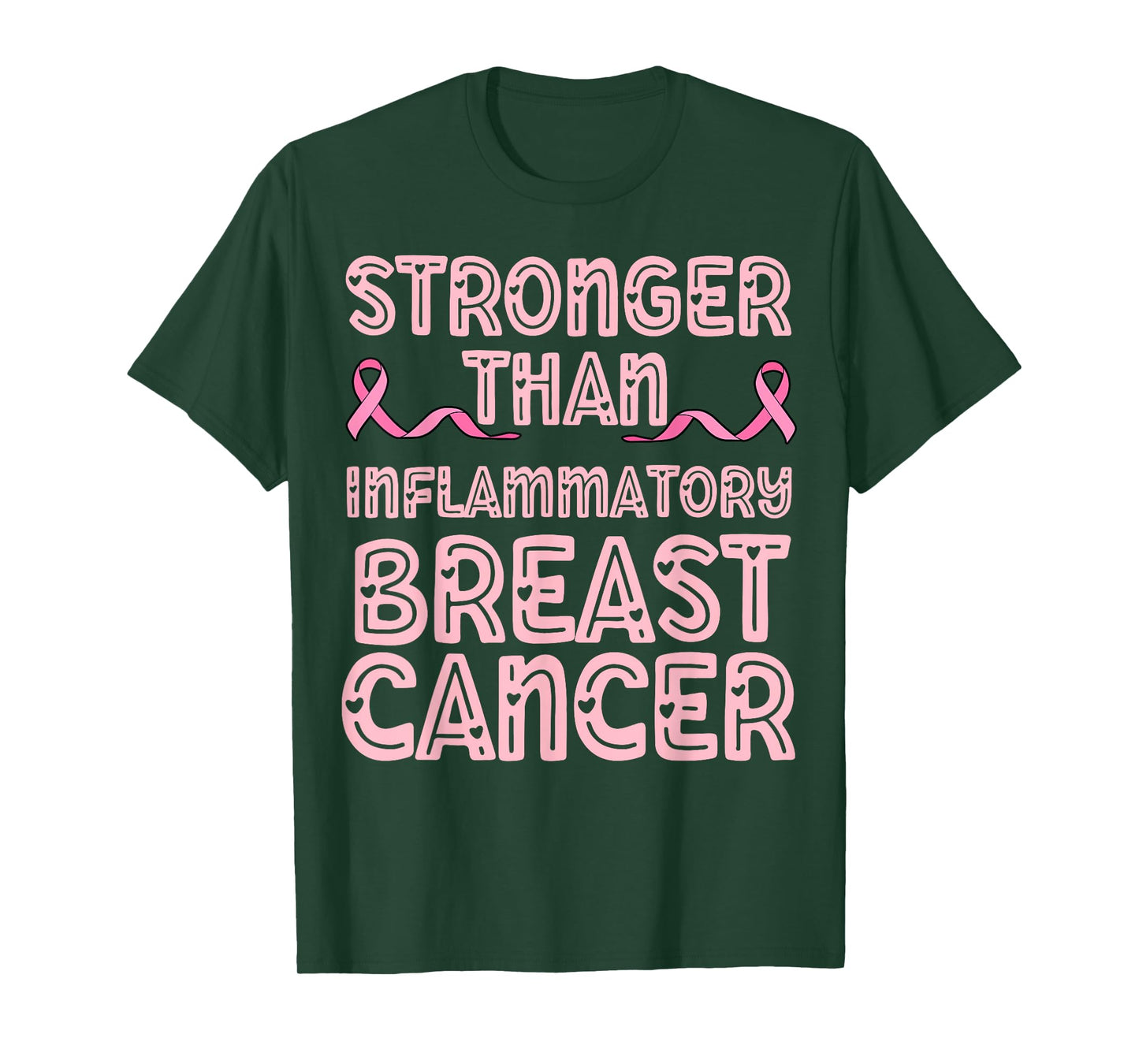 Stronger than inflammatory breast cancer mom dad pink ribbon T-Shirt