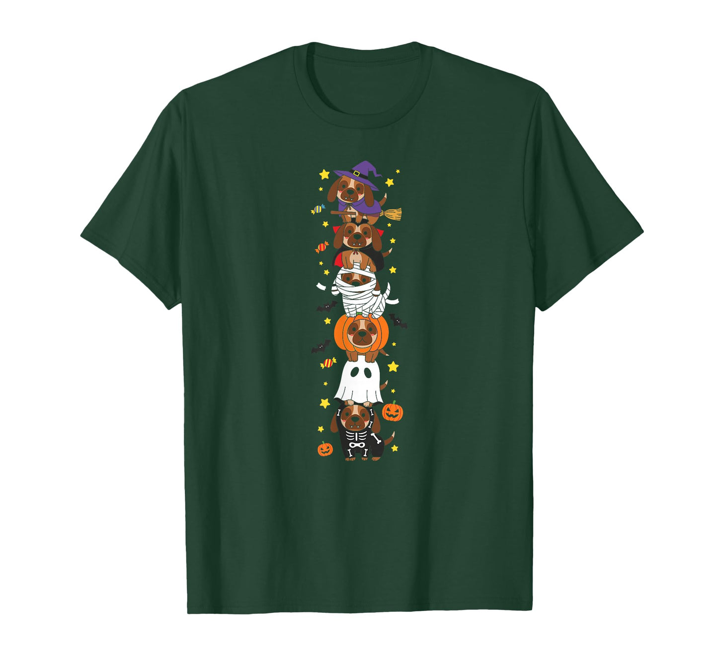 Bloodhound Witch Vampire Ghost Halloween Kids Mens Womens T-Shirt