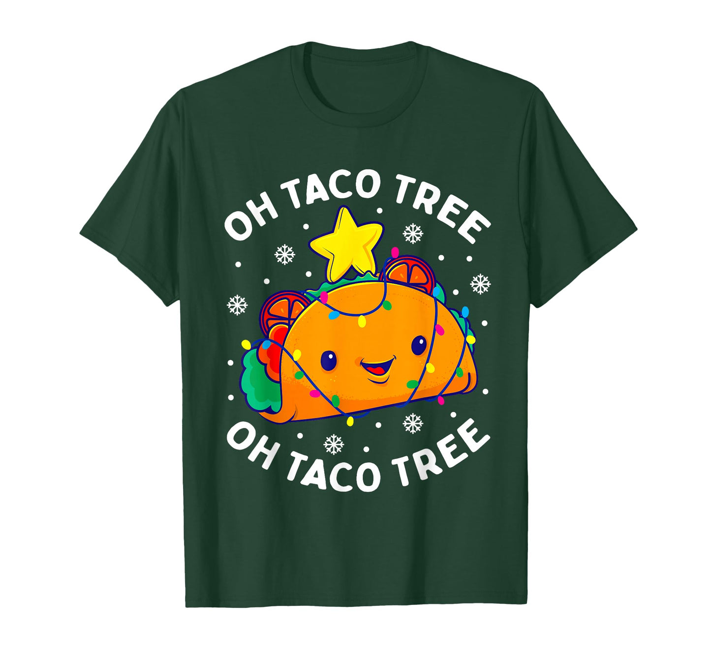 Oh Taco Tree Christmas Cute Xmas Mexican Food Lover Gift T-Shirt