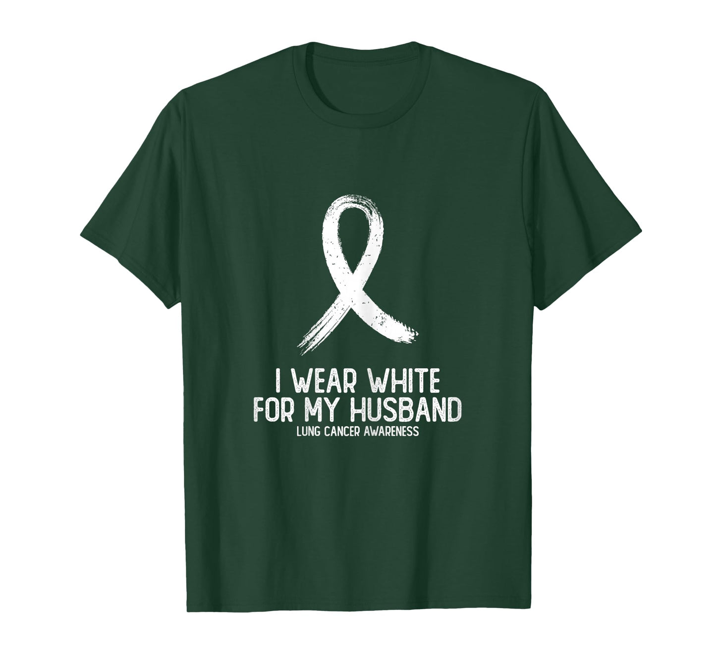 I Wear White For My Husband Lung Cancer Awareness T-Shirt