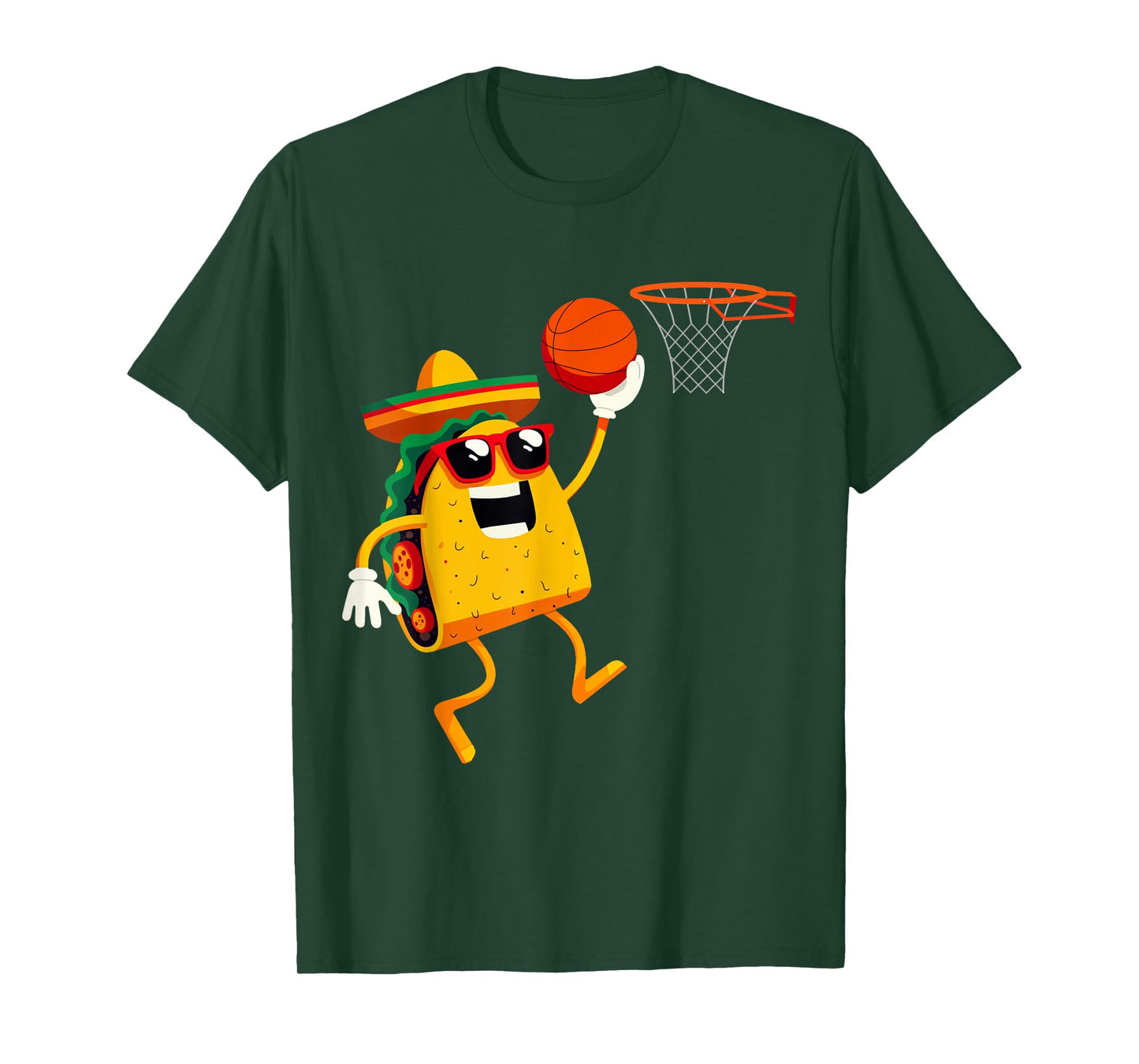 Taco Playing Basketball for Cinco de Mayo Celebration T-Shirt