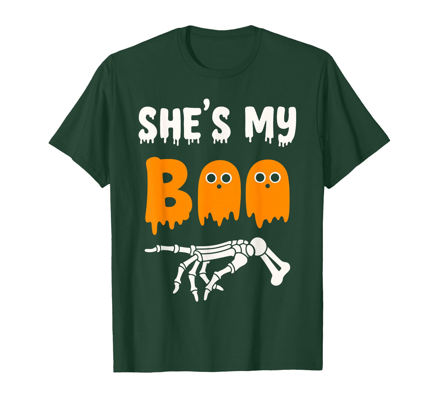 She's My Boo Matching Halloween Costume Skeleton Couples T-Shirt