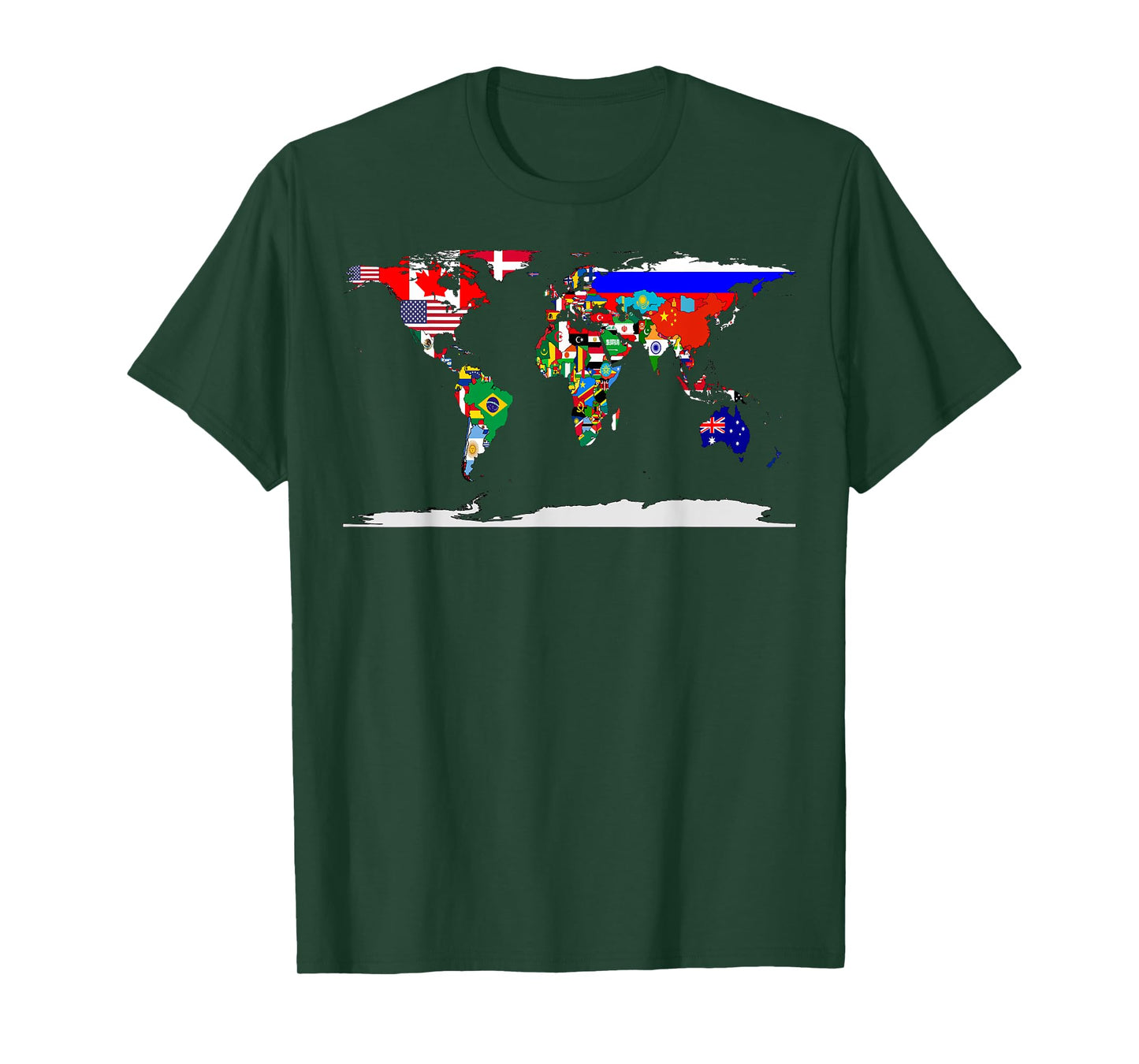 Map of the world and flags of the countries of the world Tee T-Shirt