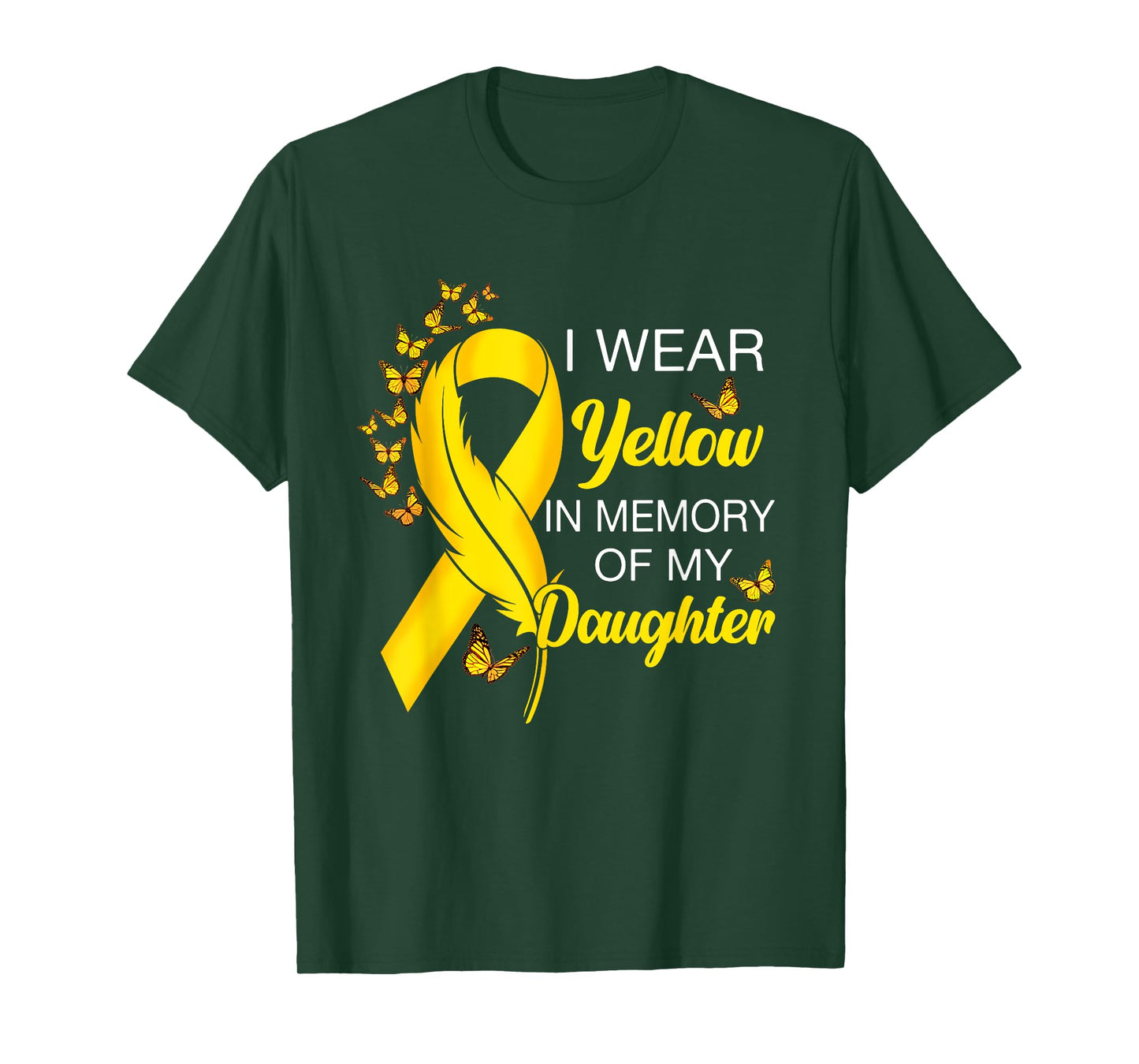 I Wear Yellow In Memory of Daughter Sarcoma Cancer Awareness T-Shirt