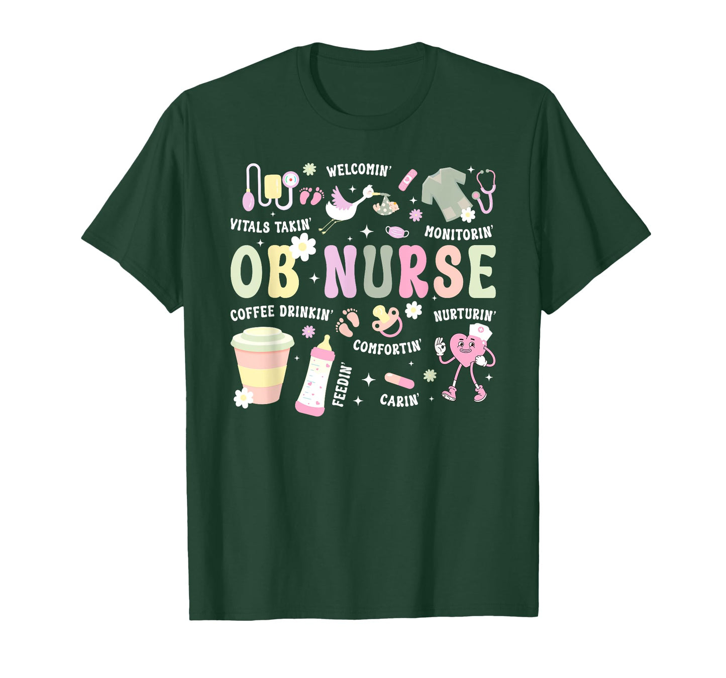 OB Nurse Groovy Obstetrics Nurse Obstetrical Nursing T-Shirt