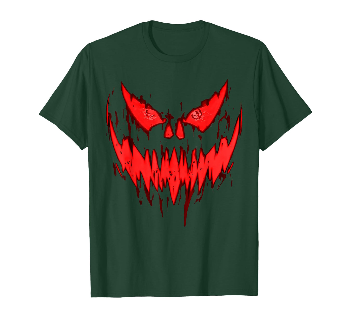 Halloween Scary Evil Pumpkin Face Jack O Lantern Design T-Shirt