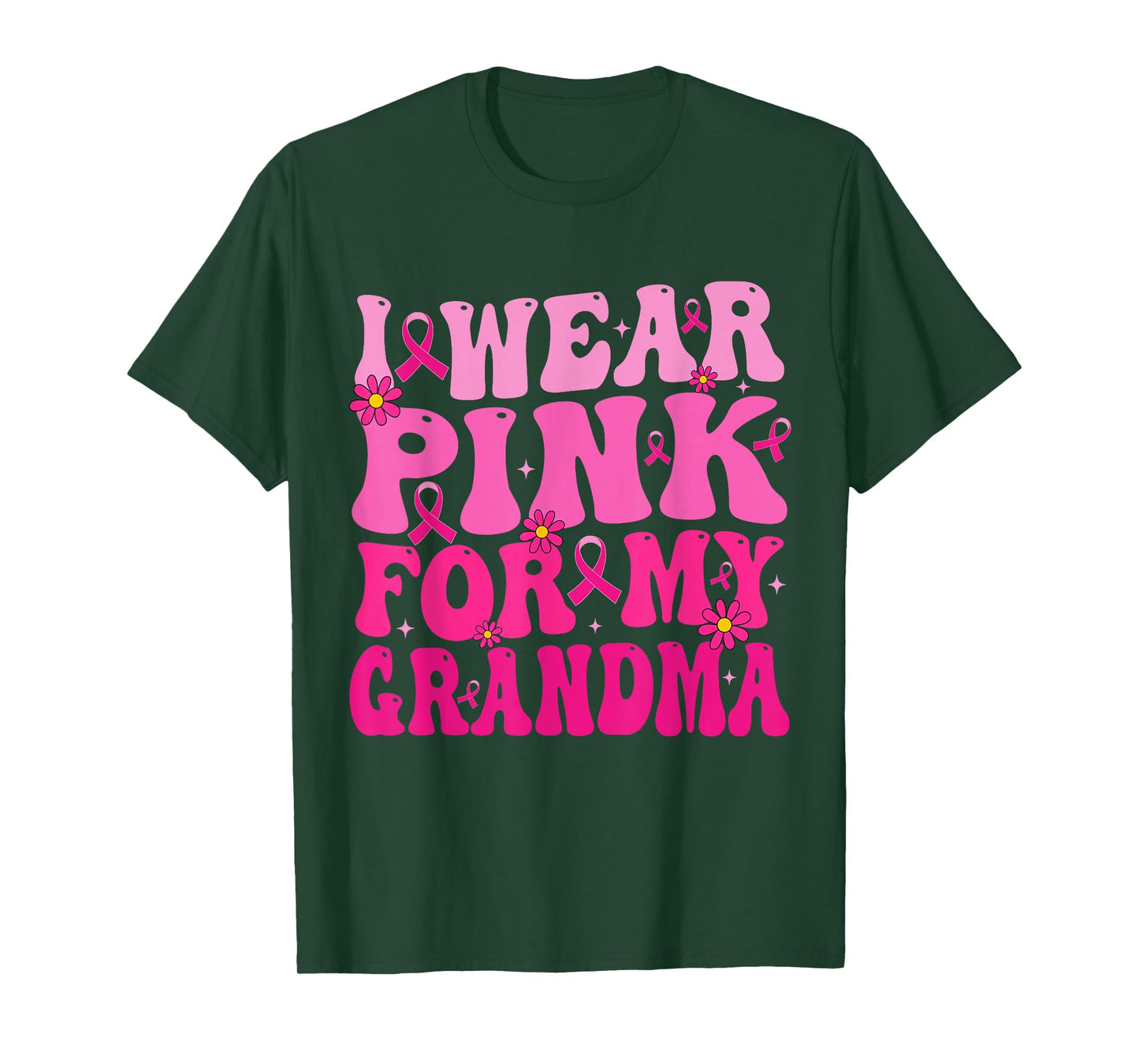 I Wear Pink for My Grandma Breast Cancer Support Squad Women T-Shirt