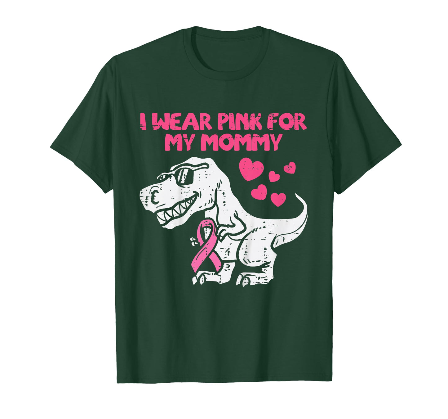 Wear Pink For Mommy Trex Toddler Boy Breast Cancer Awareness T-Shirt