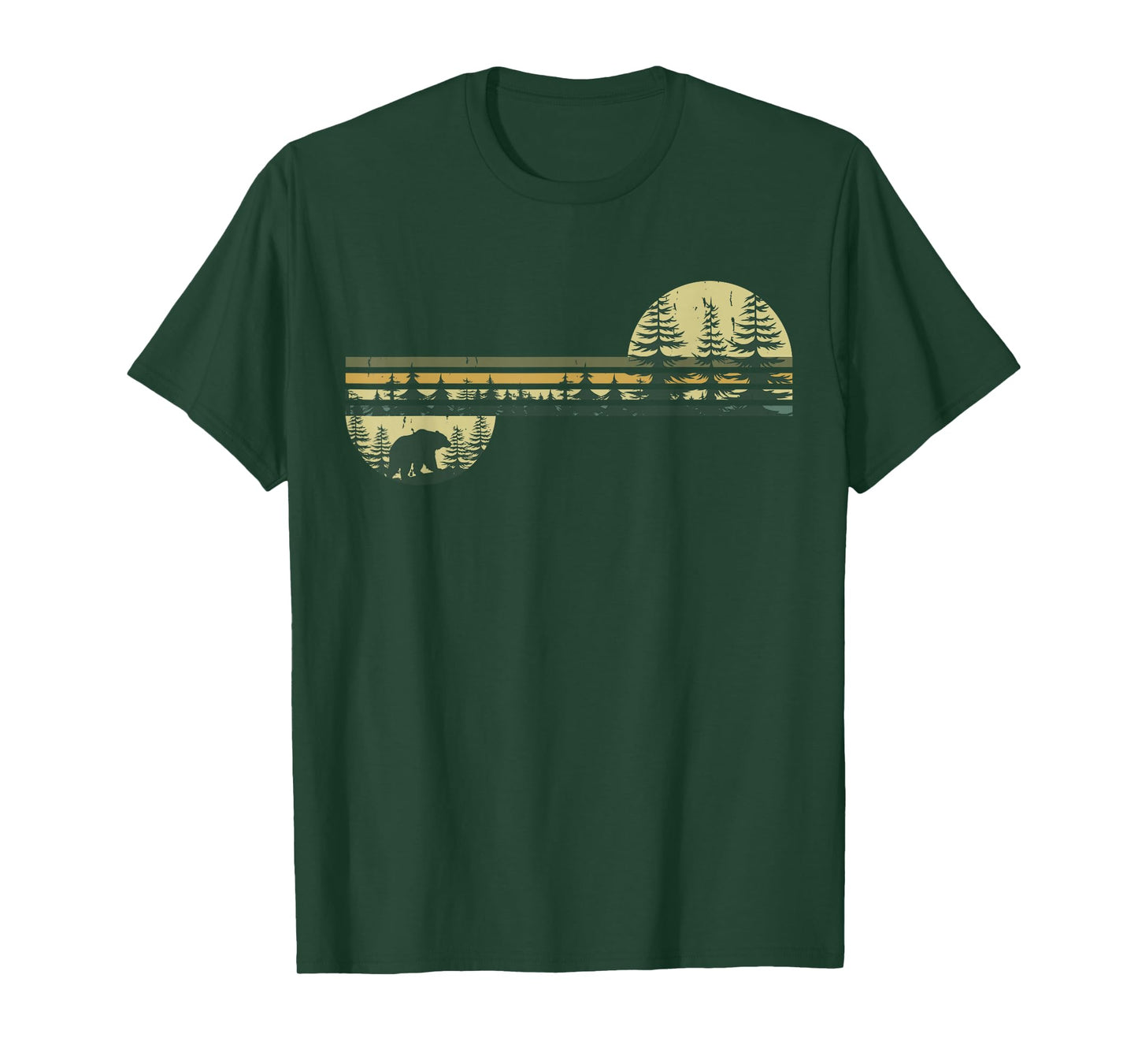 Retro Forest Bear Outdoors Nature Women Men Vintage Graphic T-Shirt