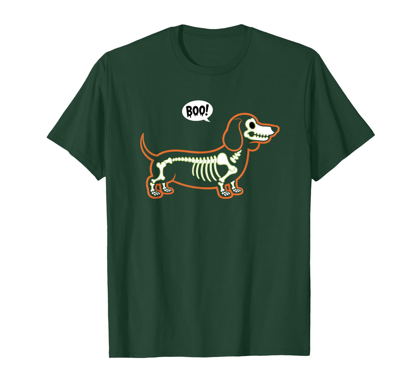 Funny Dachshund Halloween Wiener Dog Cute Doxie Skeleton Boo T-Shirt