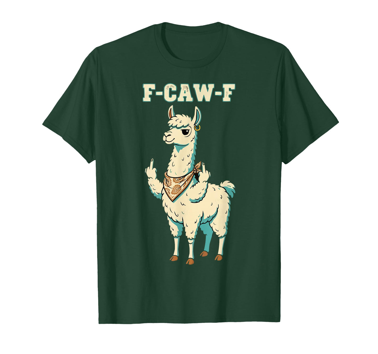 F-CAW-F Dark Humor Graphic Meme Llama Funny Black Tee T-Shirt