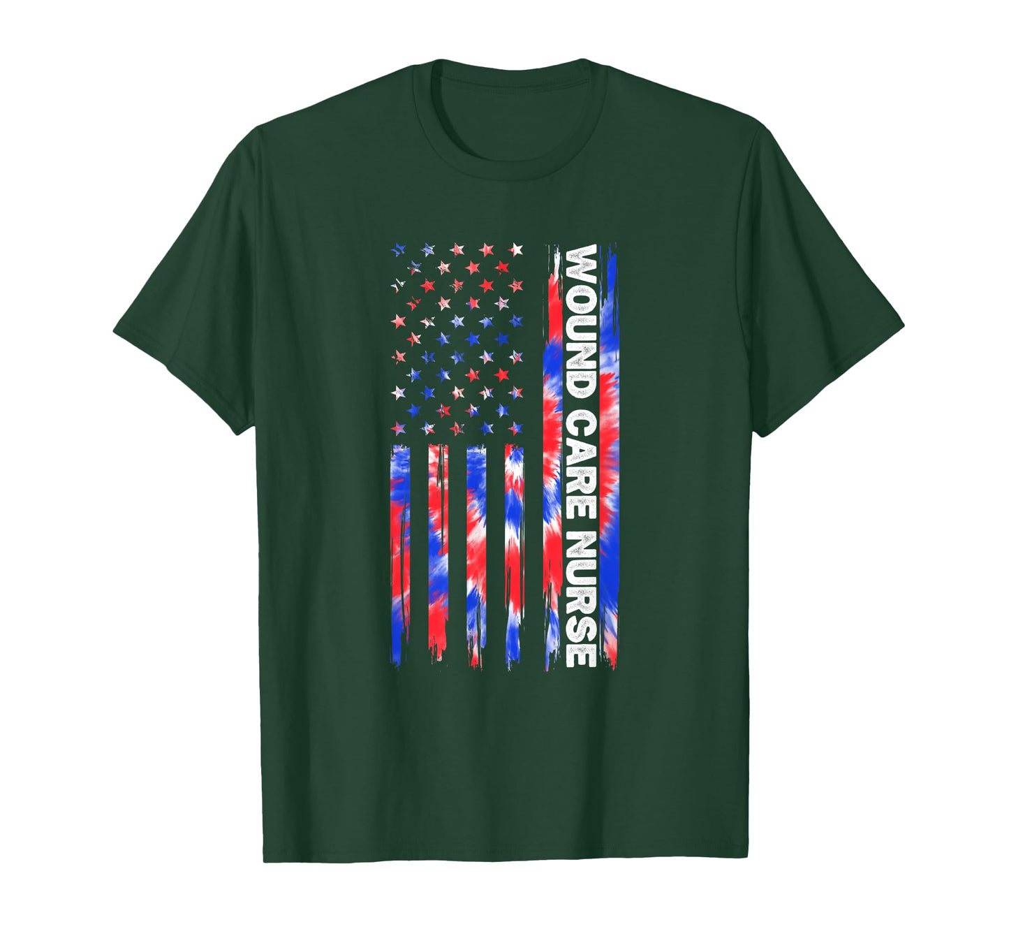 Wound Care Nurse Tie Dye American Flag 4th Of July Ostomy Women Men T-Shirt