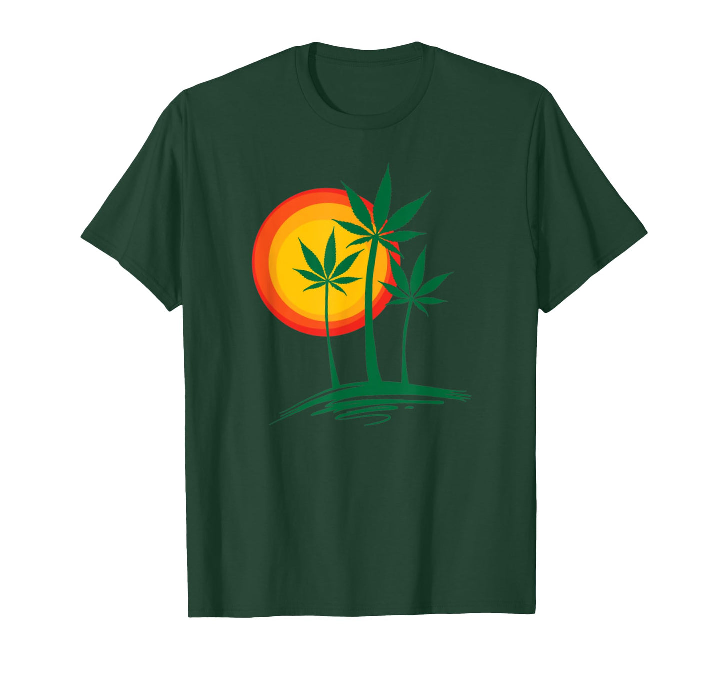 Beautiful Marijuana Weed Palm Tree Paradise T-Shirt