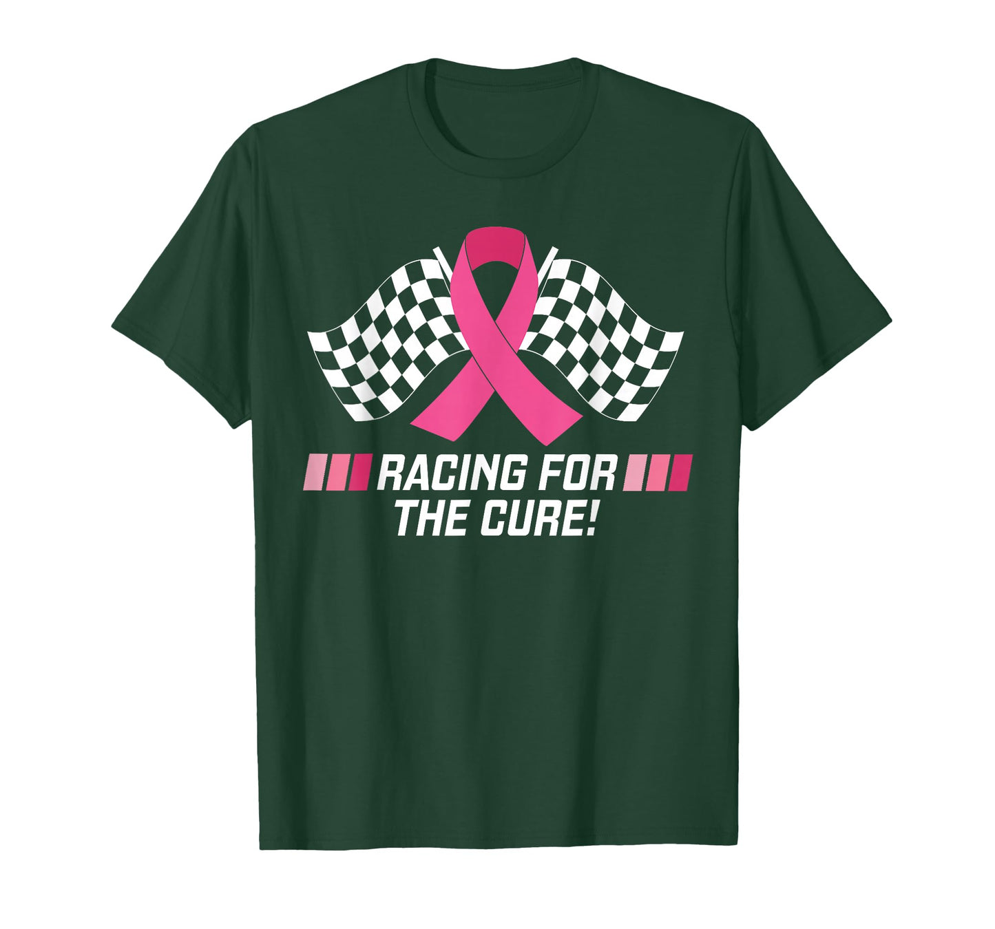 Car Races Racing For a Cure Pink Ribbon Breast Cancer T-Shirt