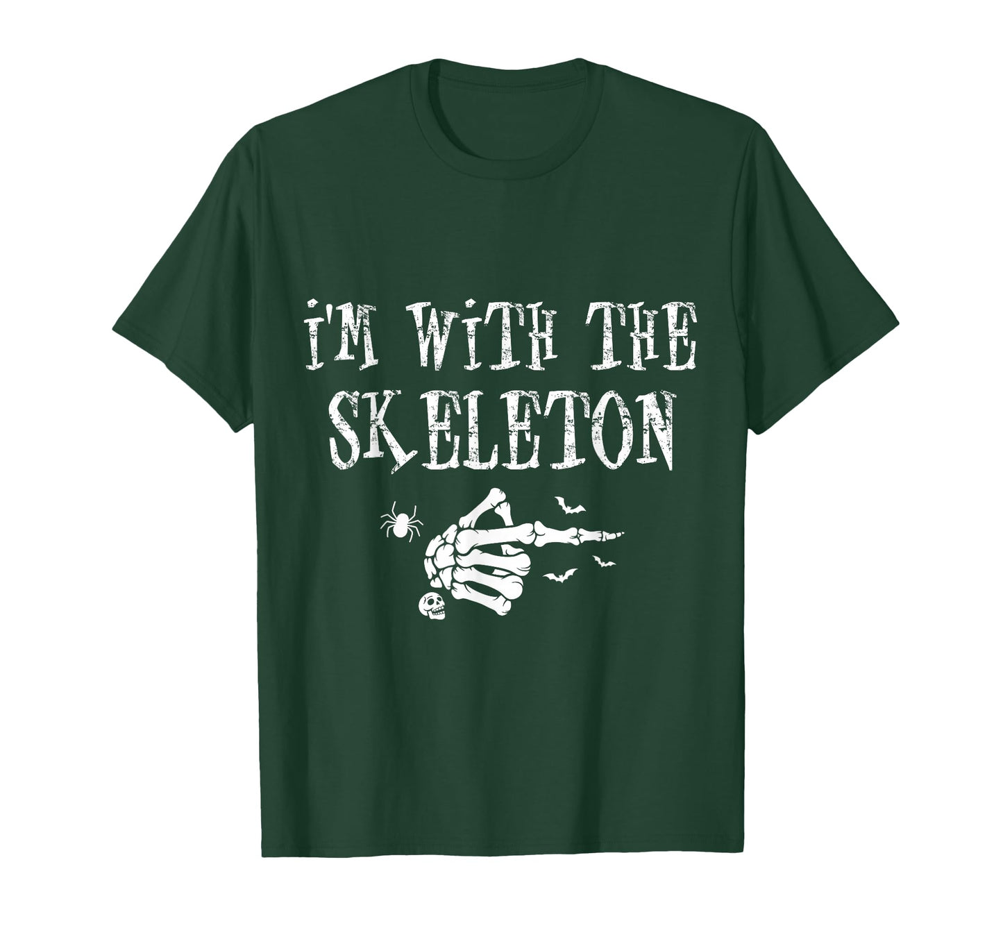 I'm with The Skeleton Matching Couple Costume Halloween T-Shirt