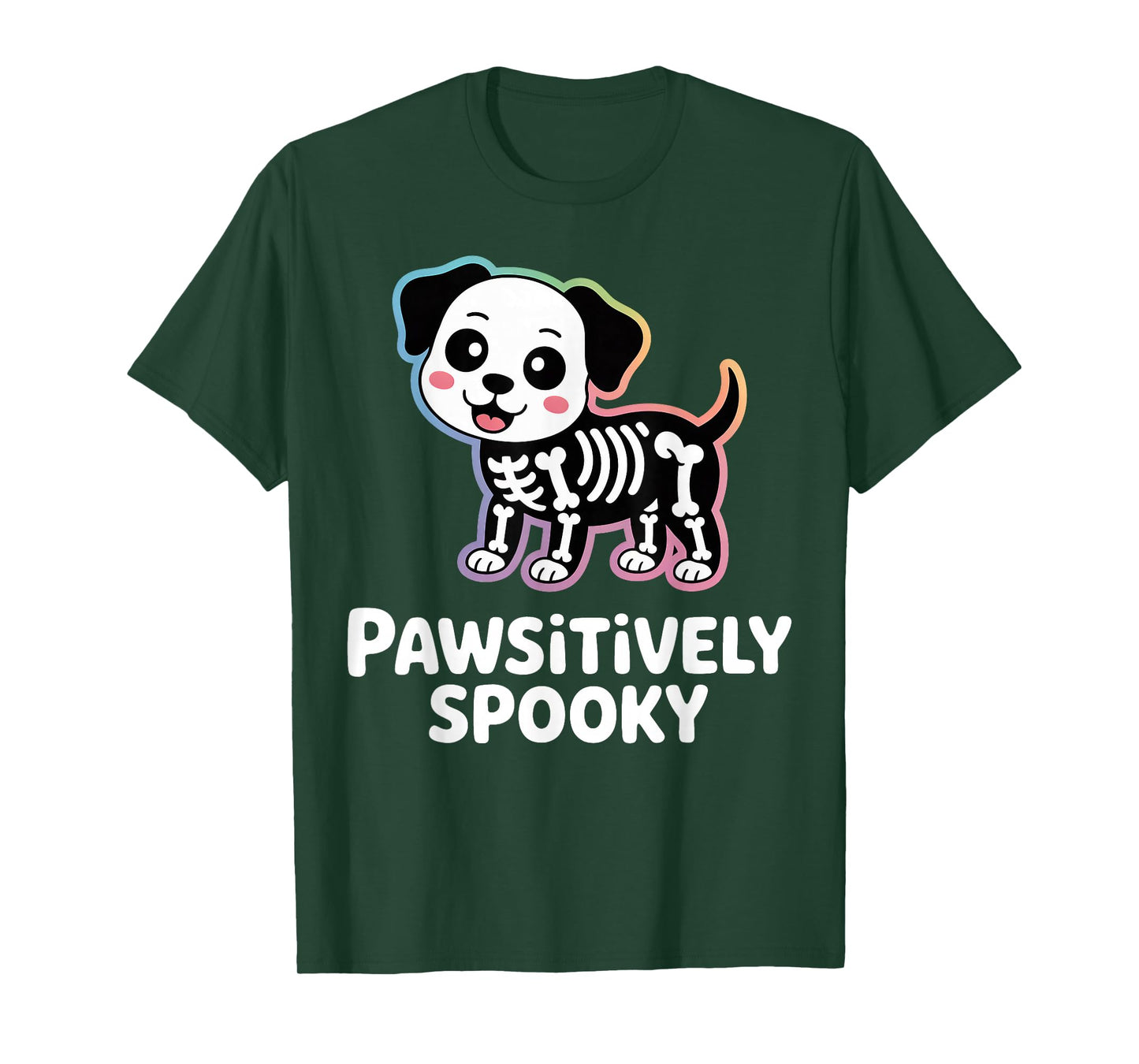 Pawsitively Spooky Dog Skeleton Halloween Costume T-Shirt