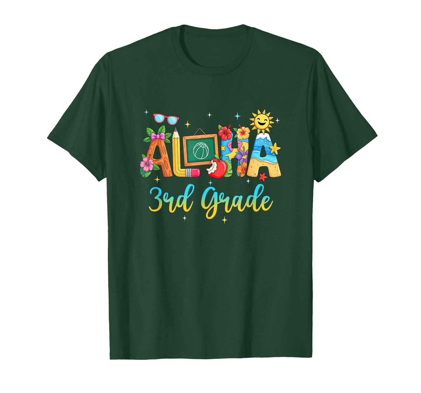 Aloha 3Rd Grade Teacher Life Summer Vacation School Beach T-Shirt