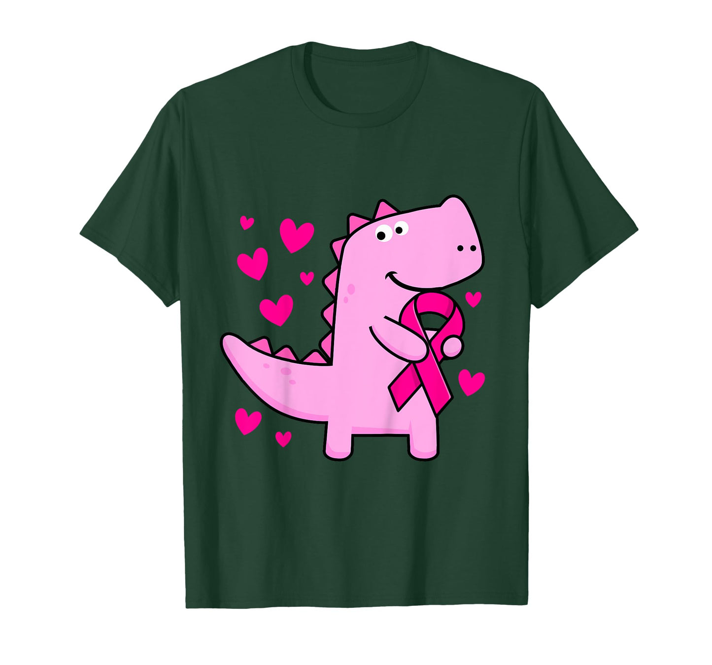 Kids Pink Ribbon T-Rex Kids Breast Cancer Awareness Boys Toddler T-Shirt