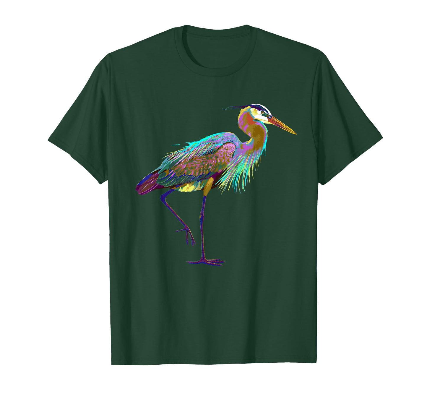 Colourful Splash Bird Blue Heron T-Shirt