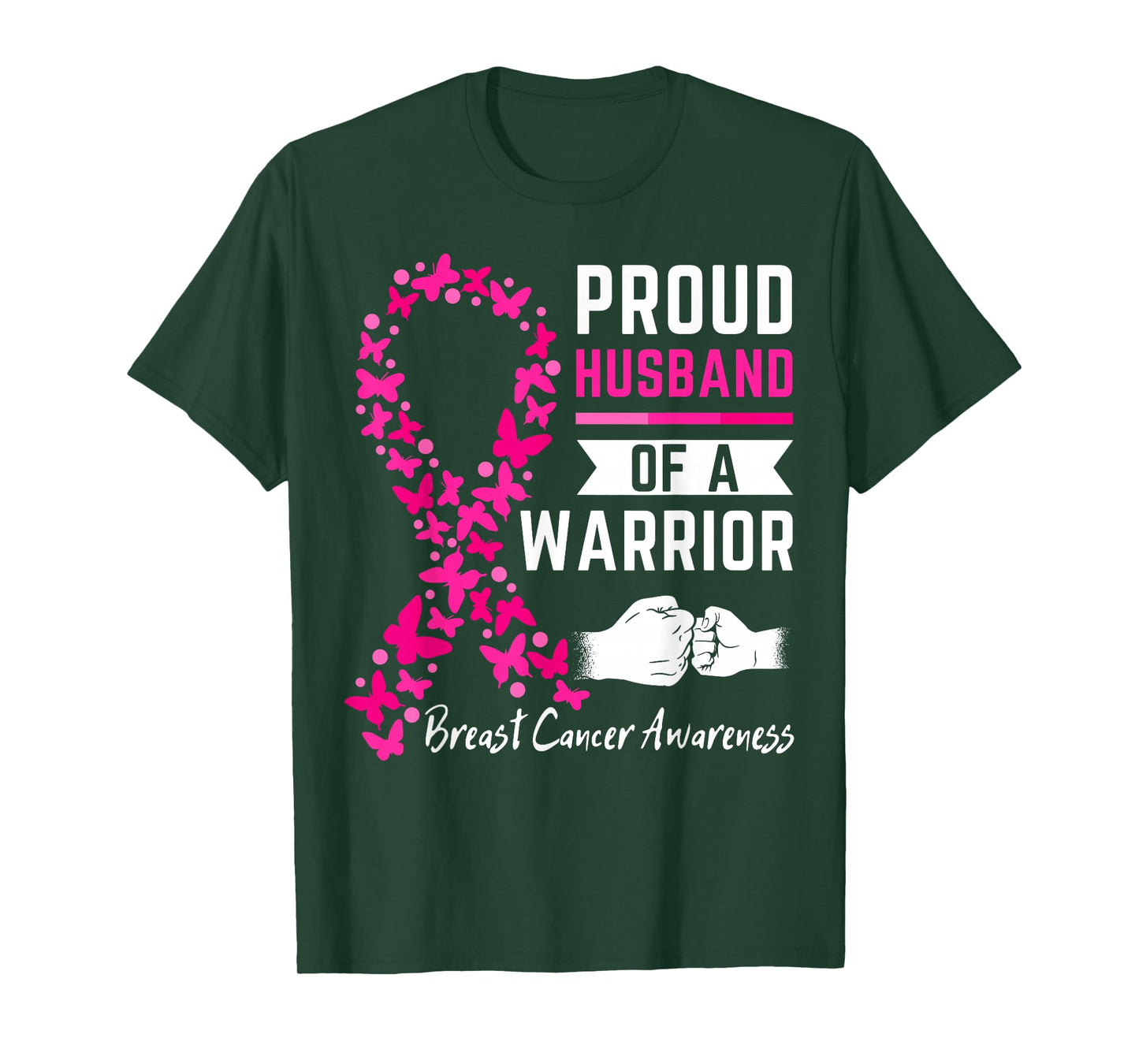 Proud husband of a warrior Wife Breast cancer awareness T-Shirt