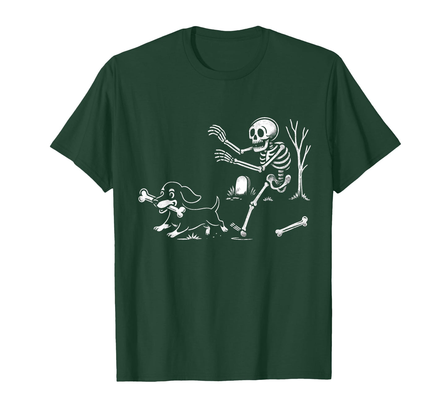 Dachshund Skeleton Weiner Dog for Men Women Kids Halloween T-Shirt
