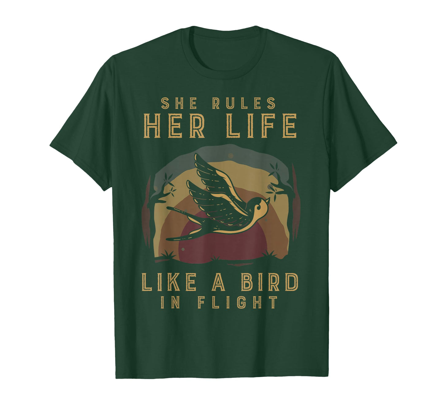 Motivational Quote She Rules Her Life Like A Bird In Flight T-Shirt