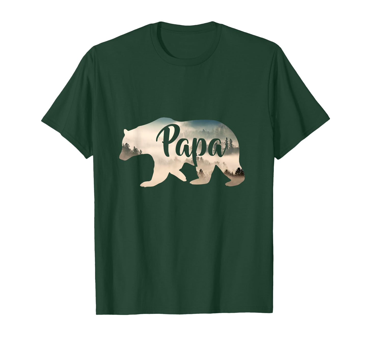 Men's Papa Bear & Forest T-Shirt Awesome Camping Tee T-Shirt