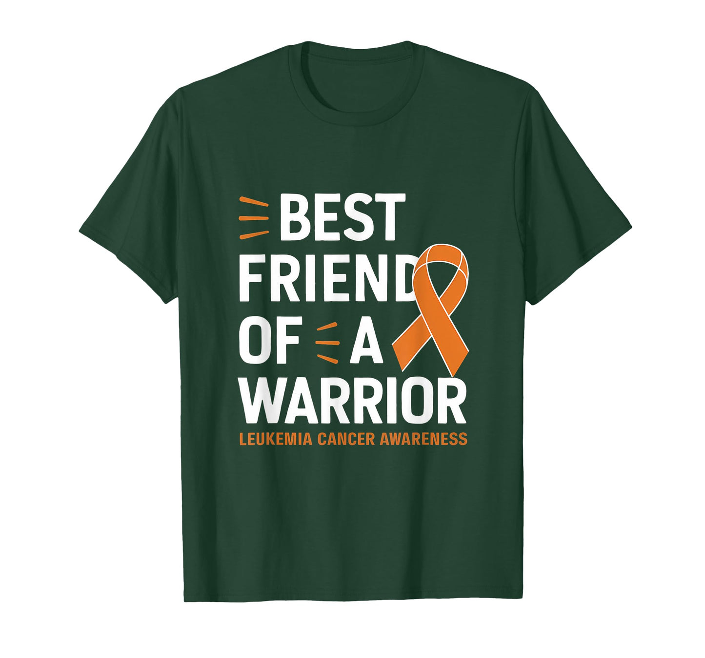 Leukemia Cancer Awareness Best Friend Warrior Orange Ribbon T-Shirt