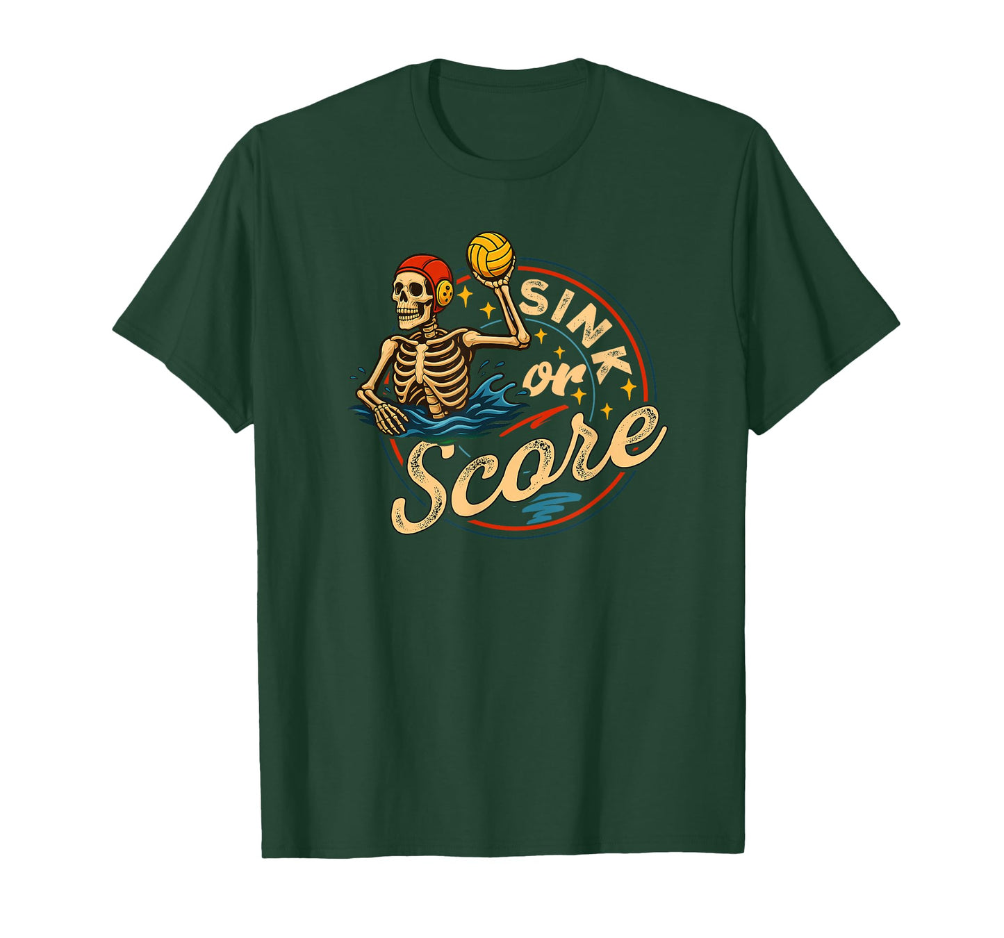 Water Polo Teen Player Funny Aggressive Quote Sink or Score T-Shirt