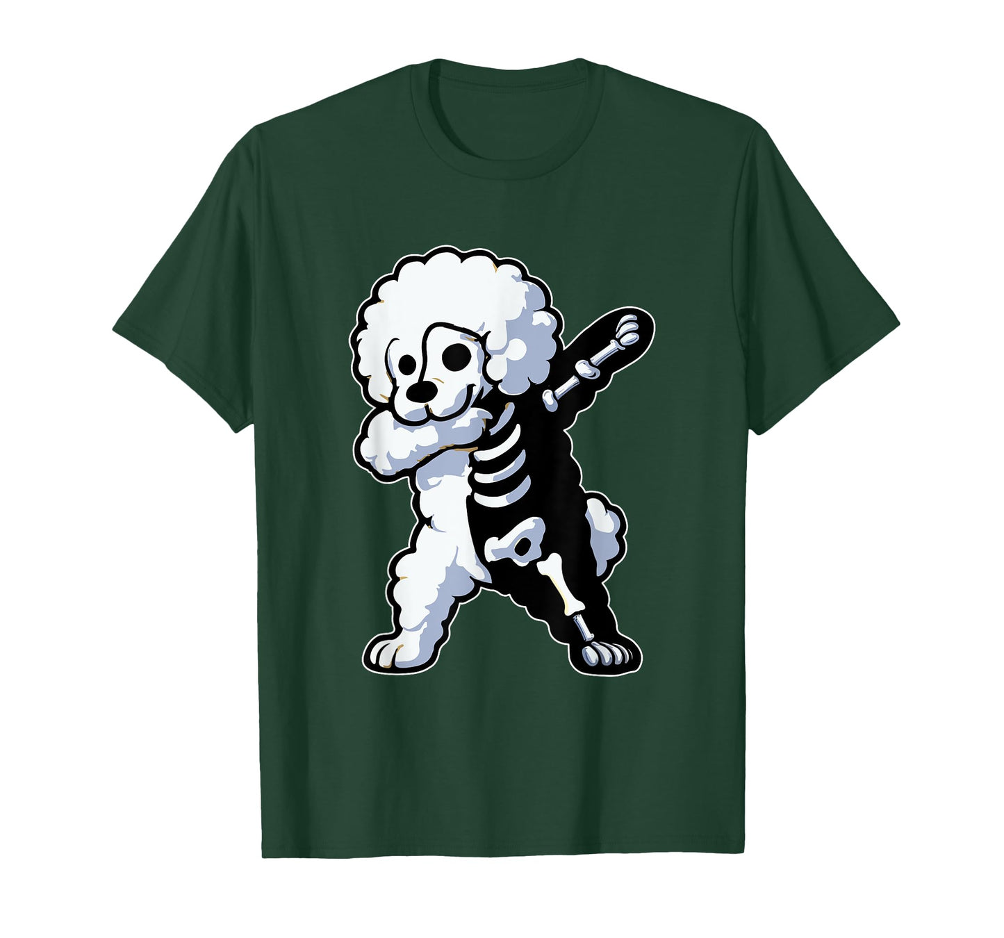 Dabbing Bichon Frise Half Skeleton Halloween Costume Owner T-Shirt