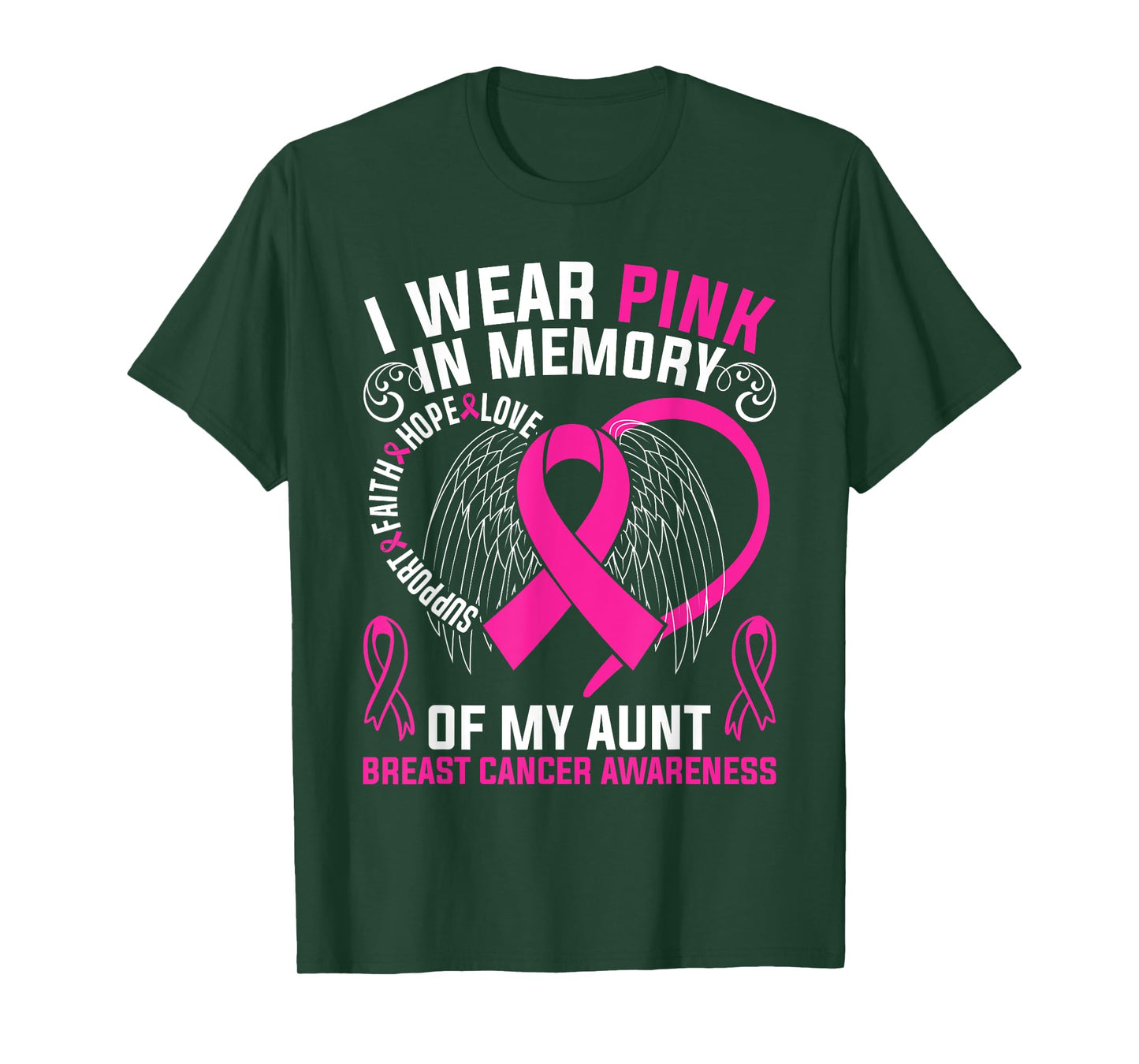 I Wear Pink In Memory Of My Aunt Breast Cancer Awareness T-Shirt