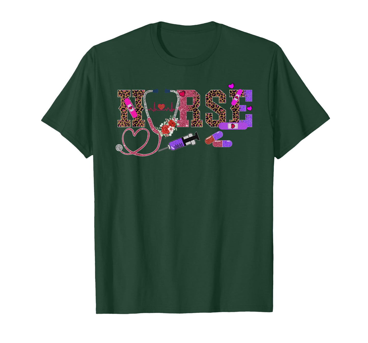 Retro Leopard Nurse Life, Registered Nurse Tee Nurse's Day T-Shirt