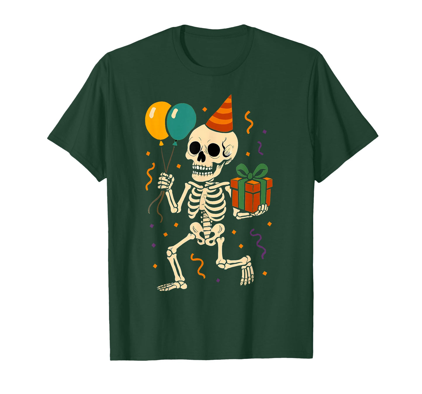 Skeleton Birthday Party Spooky Halloween Costume Boys Kids T-Shirt