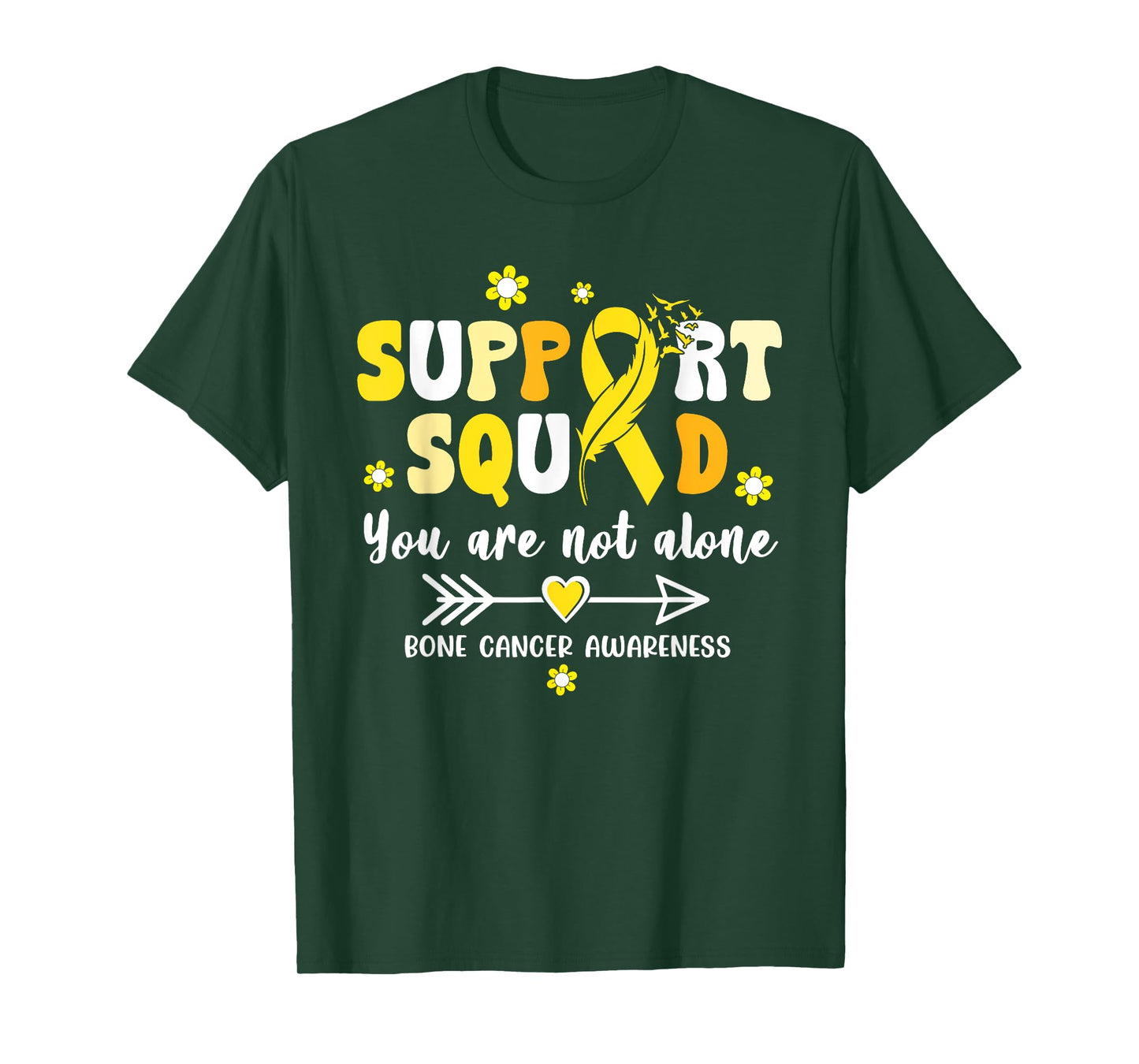 Groovy Support Squad Yellow Ribbon Bone Cancer Awareness T-Shirt