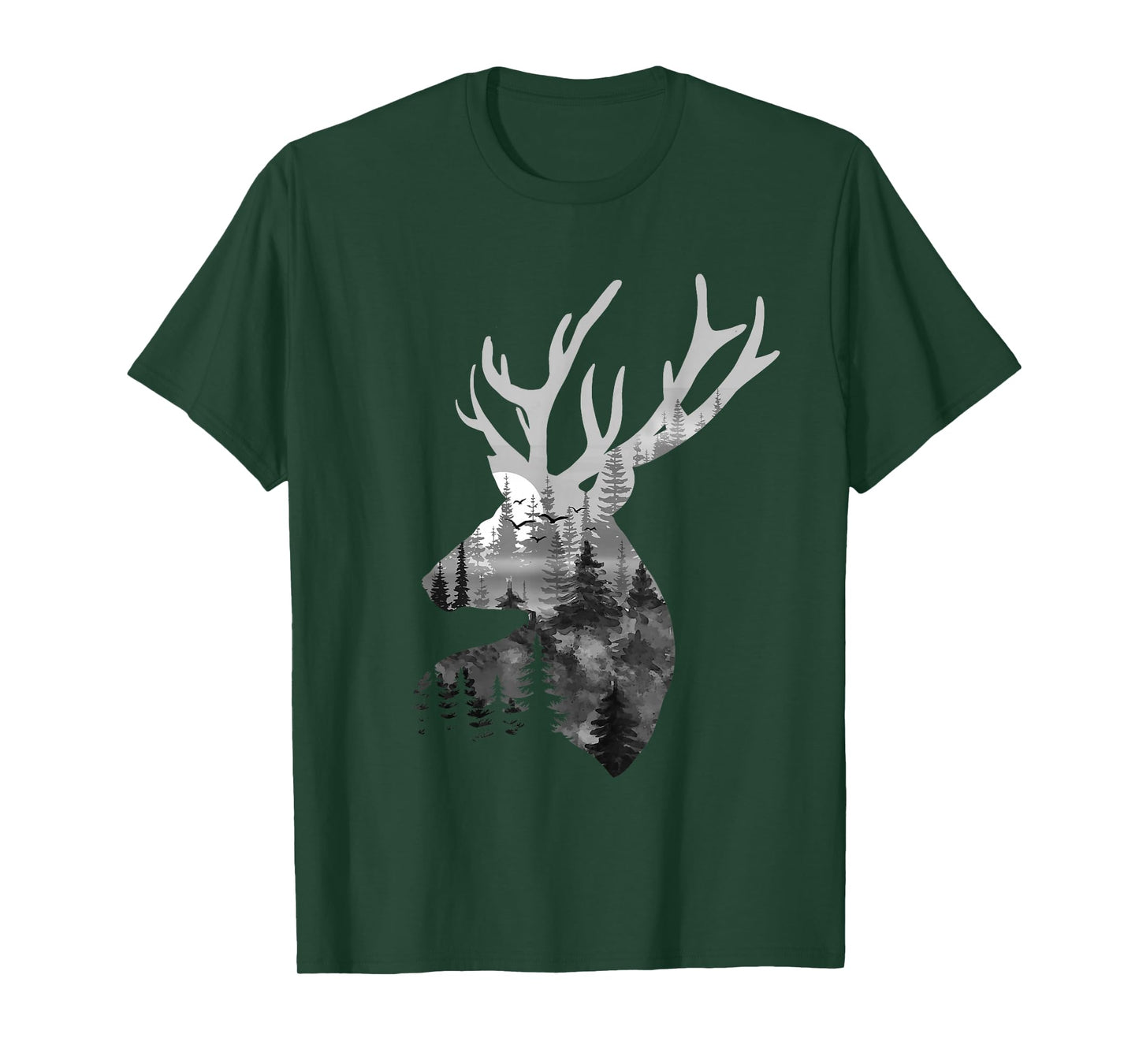 Silhouette Buck Deer Artwork - Forest Wildlife Animal Lover T-Shirt