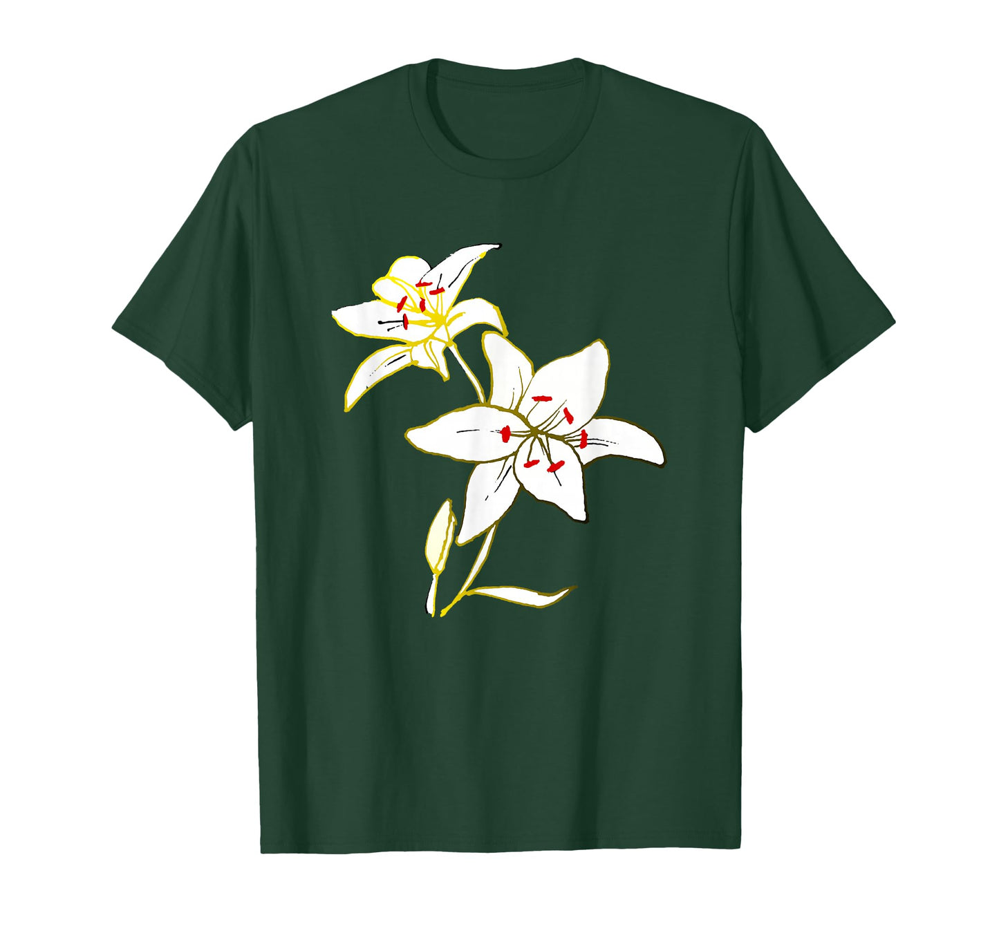 White lily flower petals blooming artistic flower lover T-Shirt