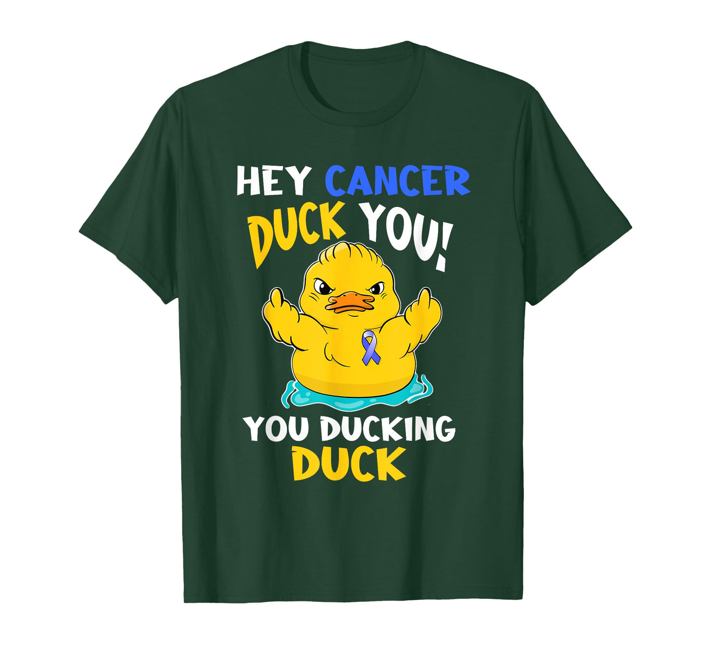 Fight Against Cancer Funny Duck Design T-Shirt