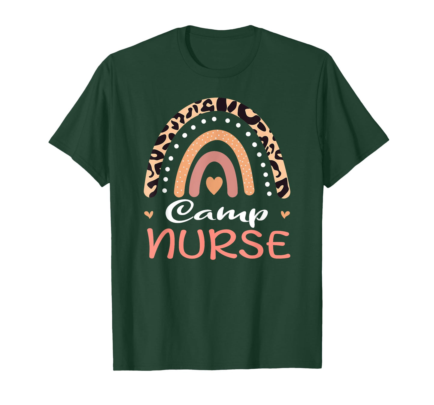 Camp Nurse Summer Camp Camping Leopard Rainbow Nursing T-Shirt for Men Women