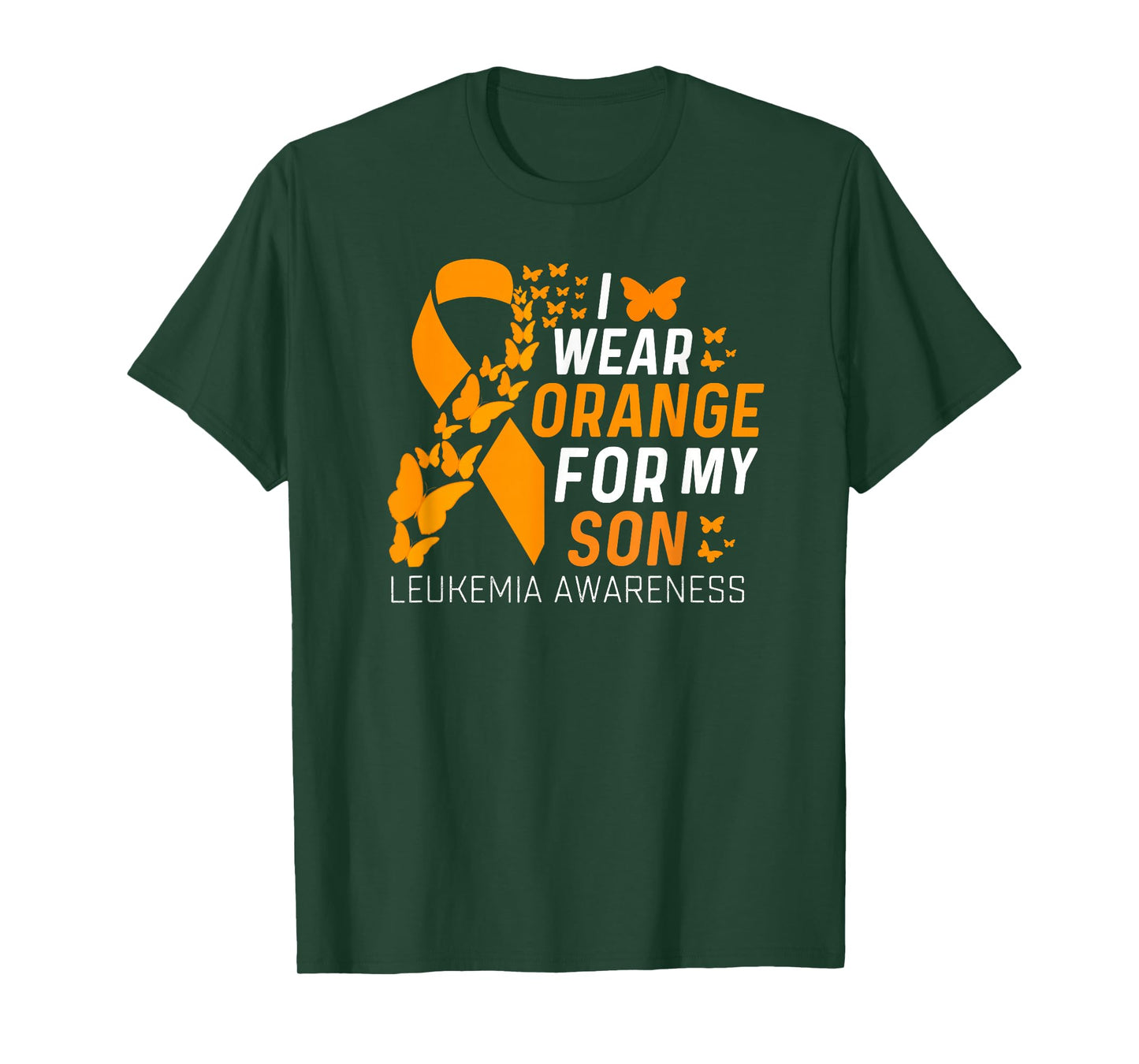I Wear Orange for My Son Leukemia Cancer Awareness Family T-Shirt