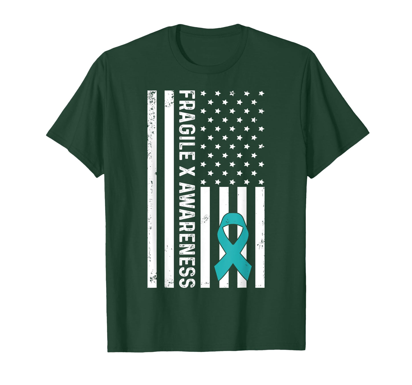 Usa Flag Fragile X Syndrome Awareness Warrior 2025 Autism T-Shirt